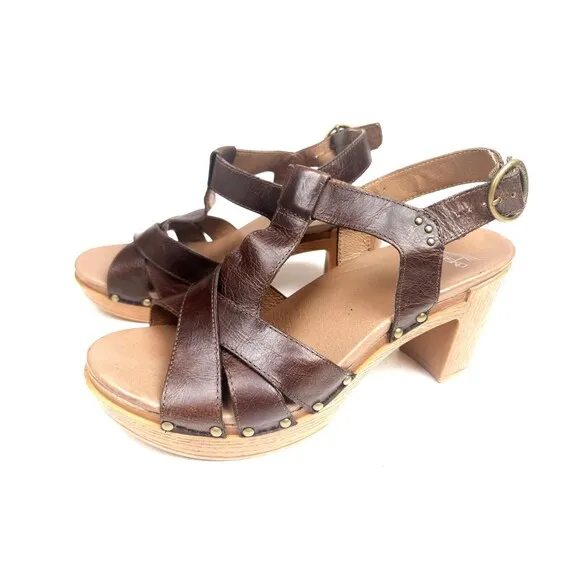 DANSKO DANIELA SLINGBACK Heel Sandals 41 US 10.5- 11 US Brown Leather T-Strap