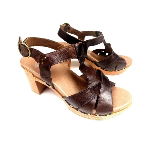 DANSKO DANIELA SLINGBACK Heel Sandals 41 US 10.5- 11 US Brown Leather T-Strap