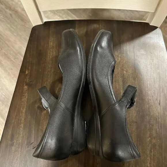 DANSKO Fawna Maryjane Style Black Milled Napa Leather Loafers 42W EU, 11.5 US
