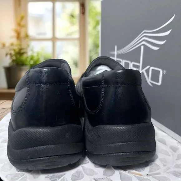 DANSKO Mens Wayne Full Grain Leather Black Slip Resistant Loafers Shoes NWT
