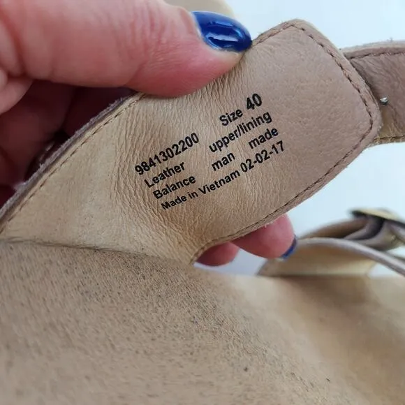 Dansko Sophie Double Strap Sandals EU 40 US 9.5-10 White Iridescent Leather