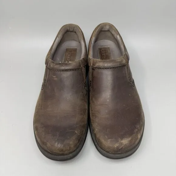 Dansko Wynn Men’s Slip Resistant Brown Leather Slip Ons Size 9.5-10