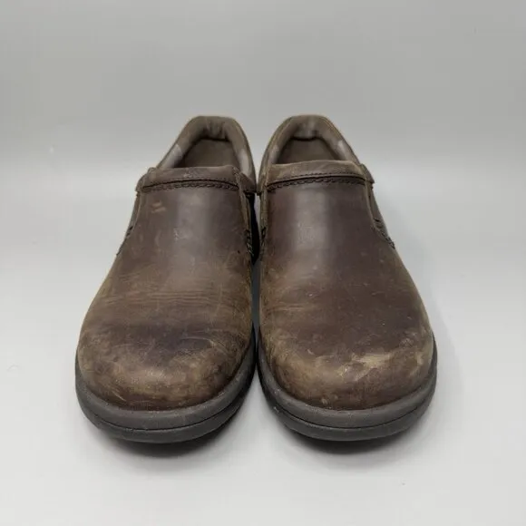 Dansko Wynn Men’s Slip Resistant Brown Leather Slip Ons Size 9.5-10