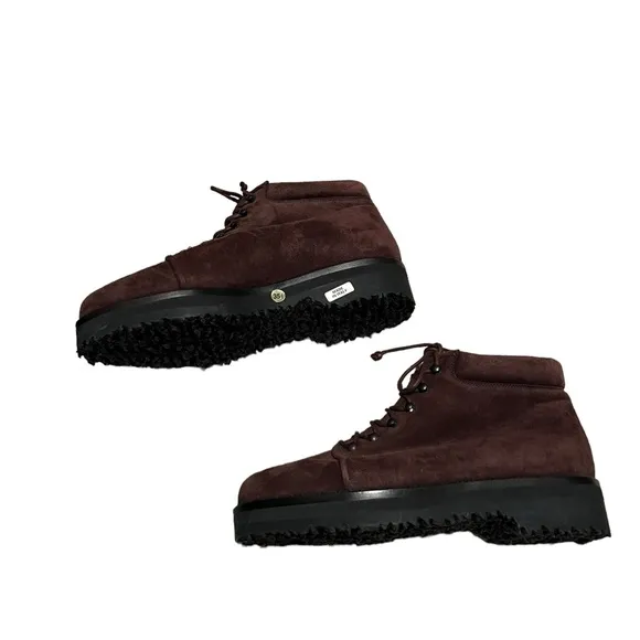 Deadstock Vintage Walter Steiger Brown Suede Lace Up Utility Combat Boots