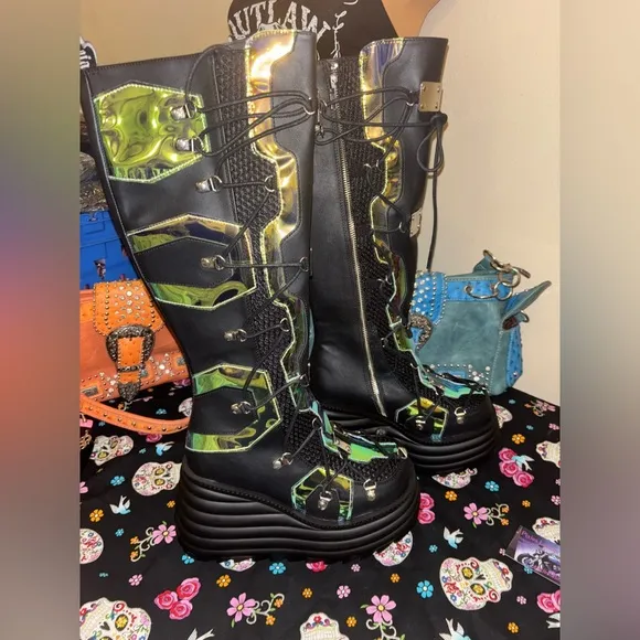 Demonia Magic Mirror Rave/ Concert Boots