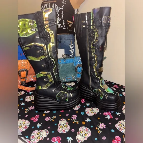 Demonia Magic Mirror Rave/ Concert Boots