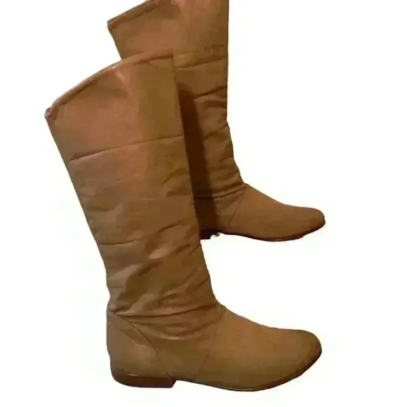 DEXTER Vintage Knee High Slouch Boots Tan size 7.5 in EUC