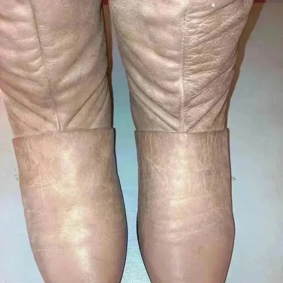 DEXTER Vintage Knee High Slouch Boots Tan size 7.5 in EUC