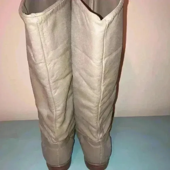 DEXTER Vintage Knee High Slouch Boots Tan size 7.5 in EUC