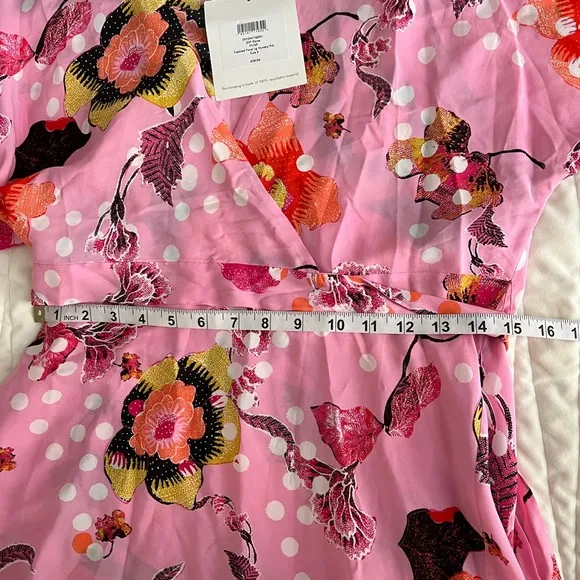 Diane Von Furstenberg Eloise Asymmetrical Faux-Wrap Dress Floral Nursery Pink