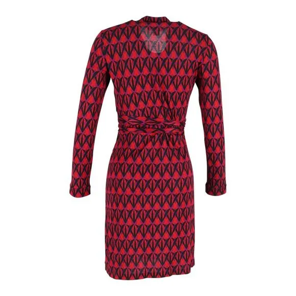 Diane Von Furstenberg Jeanne Two Printed Silk Wrap Dress In Red Silk