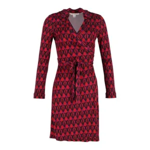 Diane Von Furstenberg Jeanne Two Printed Silk Wrap Dress In Red Silk
