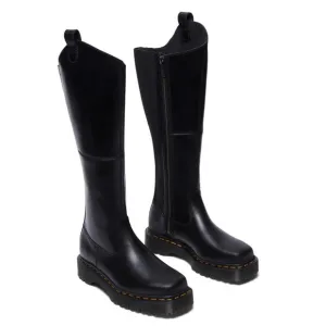Doc Martens Amaayah Black Leather Square Toe Knee High Riding Boots 7