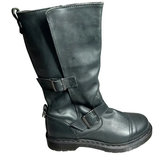 Doc Martens Kathleena Womens 9M Black Gray Camo Fold Option Grunge Biker Bad As$