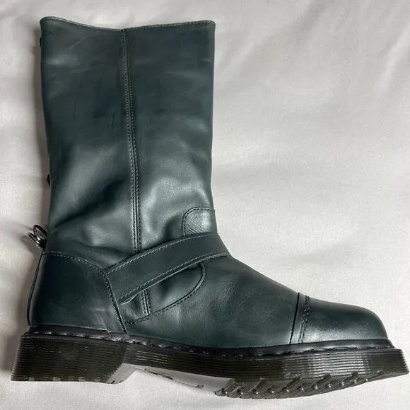 Doc Martens Kathleena Womens 9M Black Gray Camo Fold Option Grunge Biker Bad As$