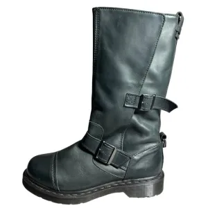 Doc Martens Kathleena Womens 9M Black Gray Camo Fold Option Grunge Biker Bad As$