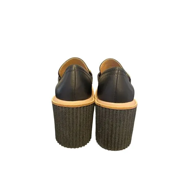 Dolce Vita Brenan Wedge Slip On Platform Loafers Chunky Womens 6.5 Gold Chain