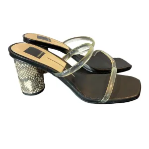 Dolce Vita Noles Womens Size 8.5 Crystal Snake Print Leather High Heel Sandals