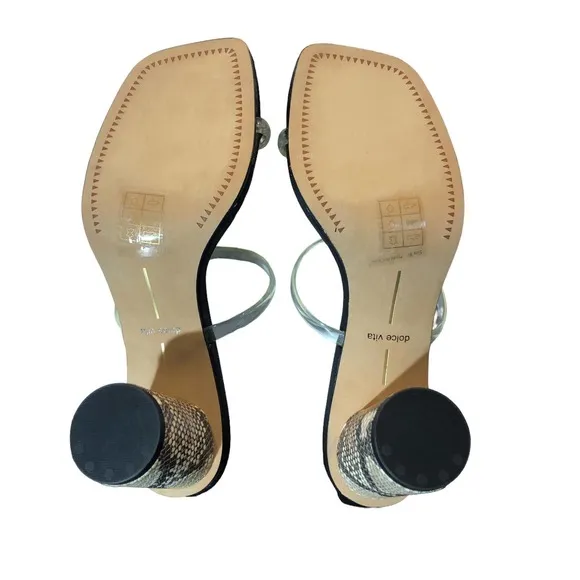 Dolce Vita Noles Womens Size 8.5 Crystal Snake Print Leather High Heel Sandals