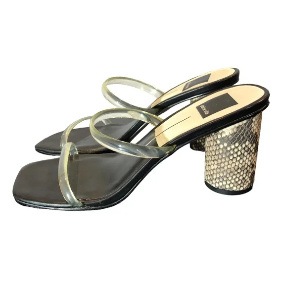 Dolce Vita Noles Womens Size 8.5 Crystal Snake Print Leather High Heel Sandals