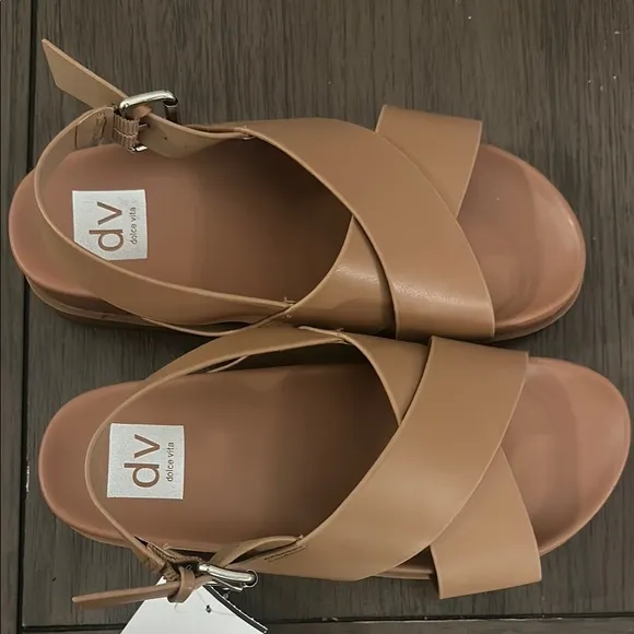 Dolce Vita Tan Cross-Strap Sandals NWT