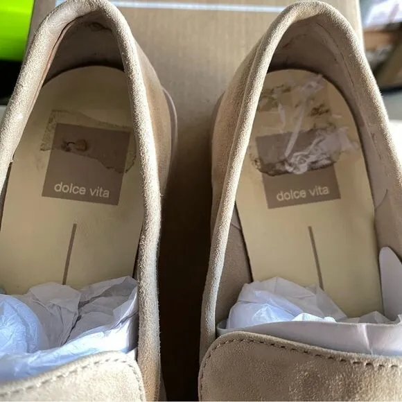 Dolce Vita Sallie Slip On Embellished Loafers shoes suede tan Revolve 6