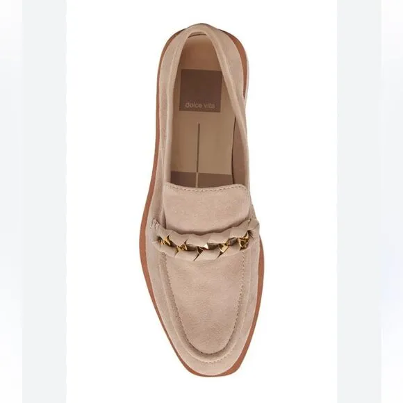 Dolce Vita Sallie Slip On Embellished Loafers shoes suede tan Revolve 6