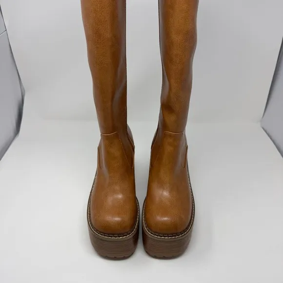 Dolls Kill Delia’s Vintage Soul Knee Hig Faux Leather Platform Boots
