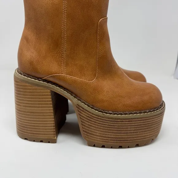 Dolls Kill Delia’s Vintage Soul Knee Hig Faux Leather Platform Boots