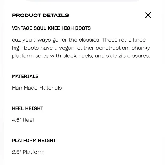 Dolls Kill Delia’s Vintage Soul Knee Hig Faux Leather Platform Boots