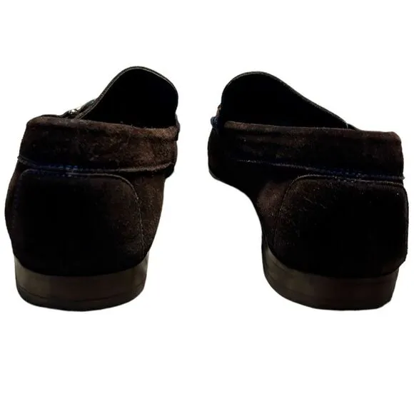 Donald J Pliner Dacio Rich Brown Suede Slip-on Loafers w/Blue Stitching Size 11M