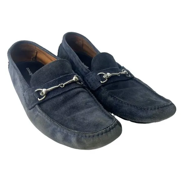 Donald J Pliner Driving Shoes Hence Suede Loafers Men's Size 11 Blue Color