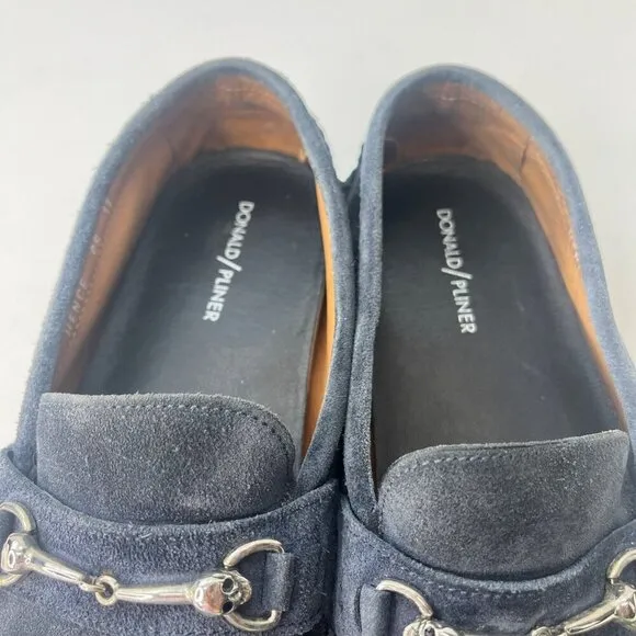 Donald J Pliner Driving Shoes Hence Suede Loafers Men's Size 11 Blue Color