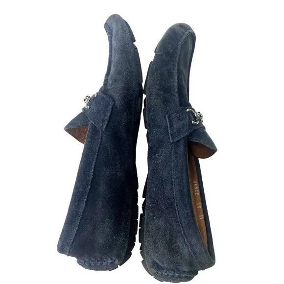 Donald J Pliner Driving Shoes Hence Suede Loafers Men's Size 11 Blue Color