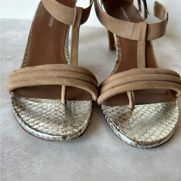 Donald J Pliner Viva Suede Leather T Strap Sandals‎