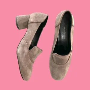 Donald Pliner Dark Taupe Calya Suede Loafers 6.5