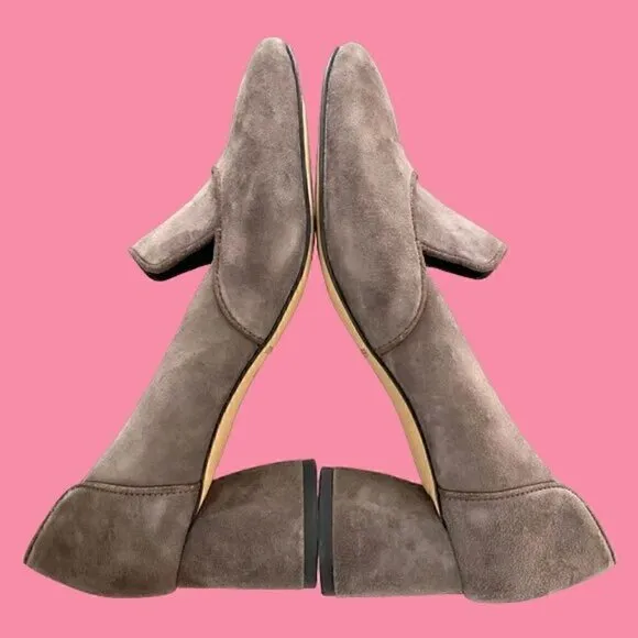 Donald Pliner Dark Taupe Calya Suede Loafers 6.5