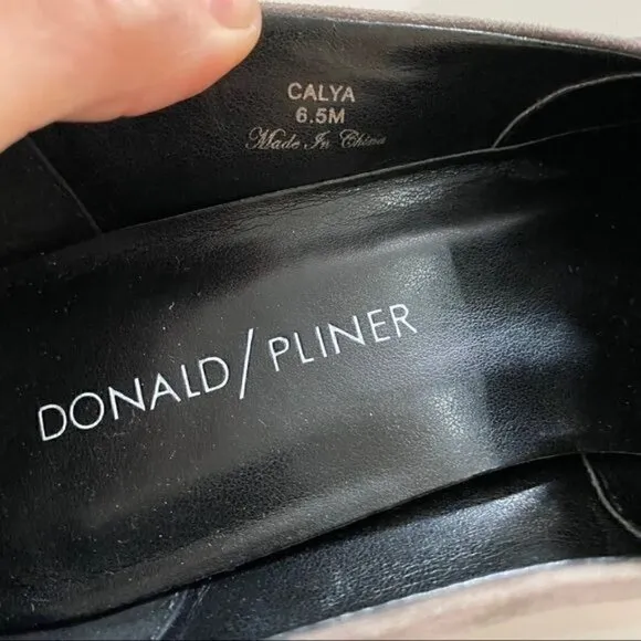 Donald Pliner Dark Taupe Calya Suede Loafers 6.5