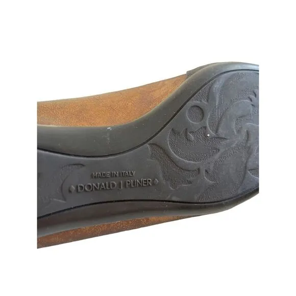 Donald Pliner Womens Bronze Haley Metallic Ballet Flats Peace Couture Shoes 9