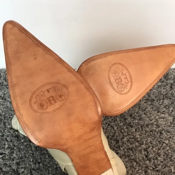 DOS DE R Off White Boots Size 8.5/25 Cowhide Womens‎ High Heel Made in Mexico