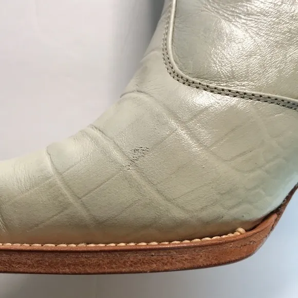 DOS DE R Off White Boots Size 8.5/25 Cowhide Womens‎ High Heel Made in Mexico