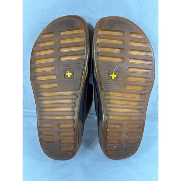 Dr Doc Martens Sandals Mens 8 Brown Leather Two Strap Buckle Y2K 8B37