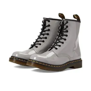 Dr. Martens 1460 Zinc Grey Womens Size 10 Patent Leather Boots NEW