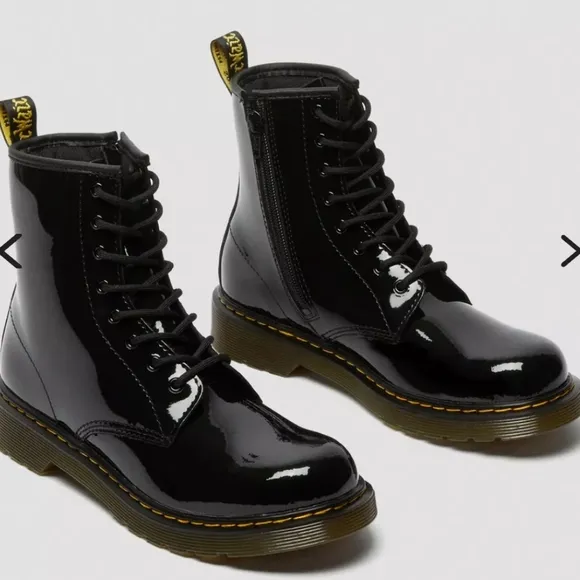 Dr. Martens 1460Y Patent Leather Lace Up Boots