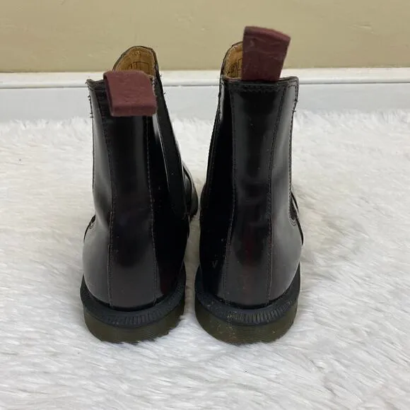 Dr. Martens Flora Arcadia Leather Chelsea Boots Cherry Red Women's Size 7