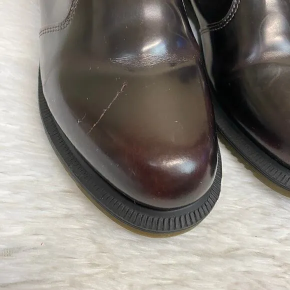 Dr. Martens Flora Arcadia Leather Chelsea Boots Cherry Red Women's Size 7