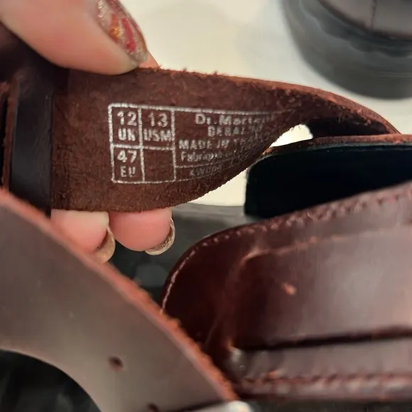 Dr MARTENS Geraldo Brown Sandals Gladiator Fisherman Men 13 missing ankle strap.
