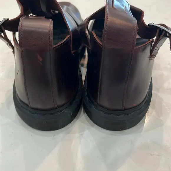 Dr MARTENS Geraldo Brown Sandals Gladiator Fisherman Men 13 missing ankle strap.