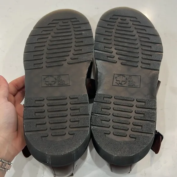 Dr MARTENS Geraldo Brown Sandals Gladiator Fisherman Men 13 missing ankle strap.