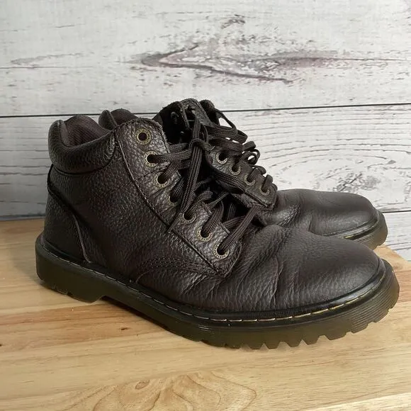 Dr Martens HARRISFIELD Men’s 11  Brown Chukka Pebbled Leather LaceUp Ankle Boots